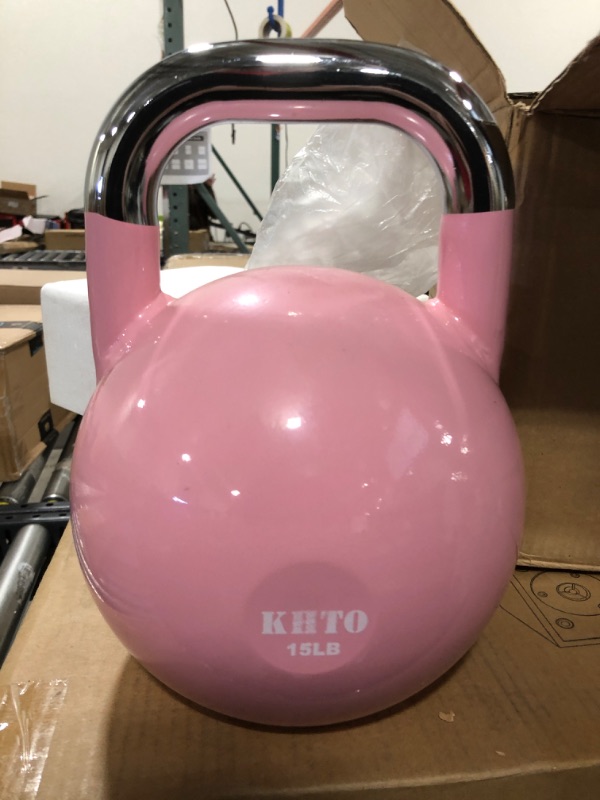 Photo 1 of KHTO Kettle Bells – Competition Kettlebell 50 LB – Professional Grade Kettlebell for Fitness, Weightlifting, Core Training – Durable and Strong Design – 10-50 LB Color-Coded Collection