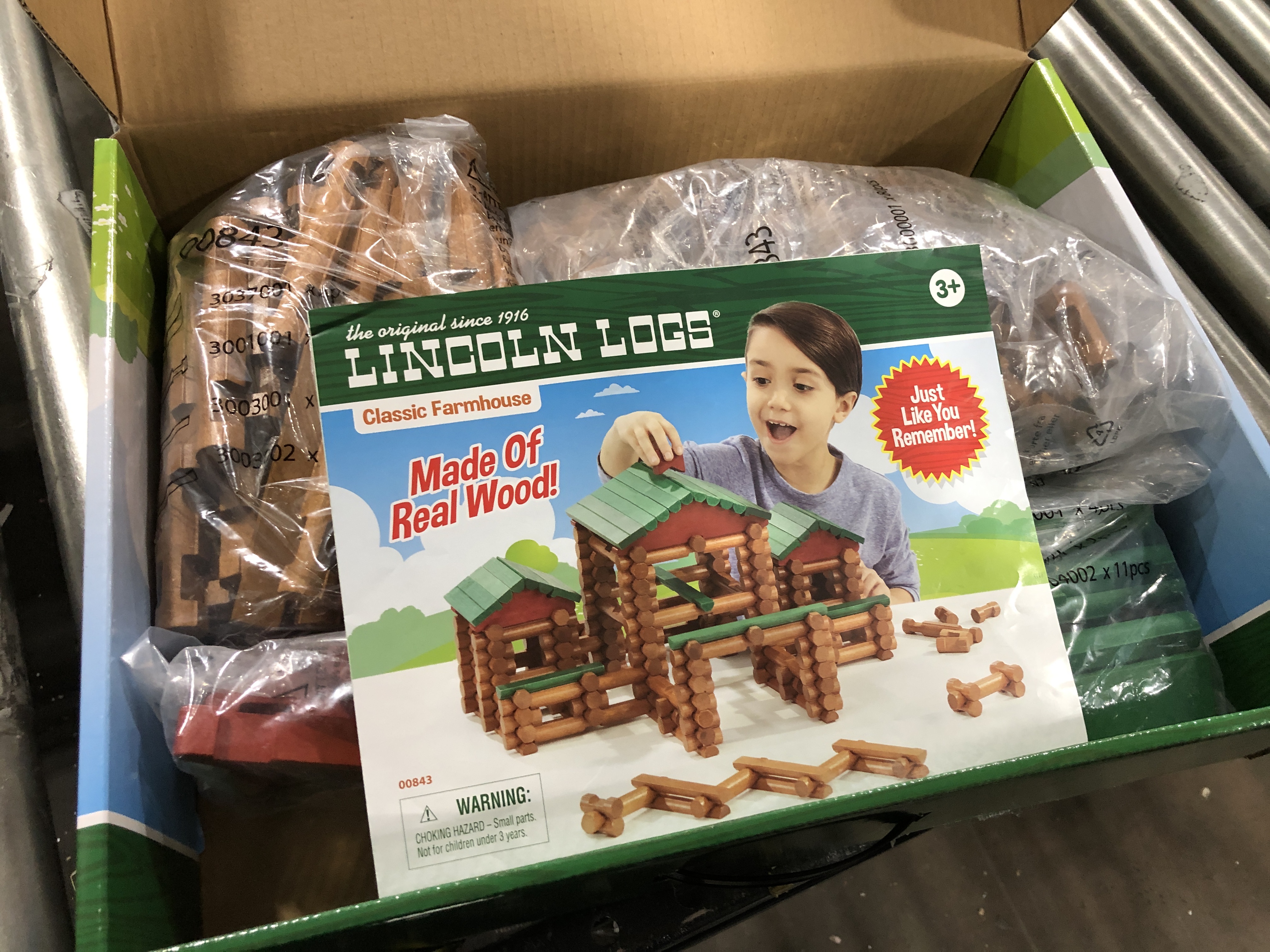 Photo 3 of LINCOLN LOGS – Classic Farmhouse, 268 Pieces, Real Wood Logs - Ages 3+ - Best Retro Building Gift Set for Boys/Girls - Creative Construction Engineering - Preschool Education Toy