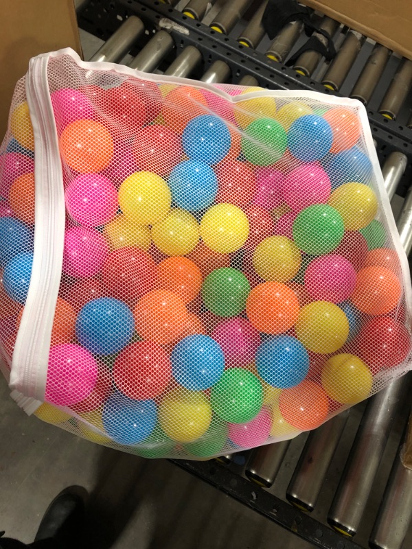 Photo 1 of Amazon Basics BPA Free Crush-Proof Plastic Ball Pit Balls with Storage Bag, Toddlers Kids 12+ Months, 6 Bright Colors - Pack of 400 6 Bright Colors 400 Balls