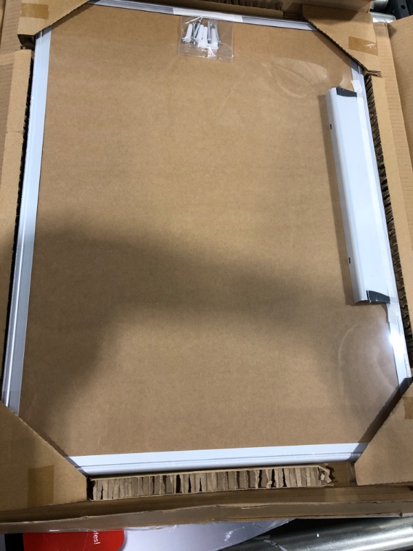 Photo 1 of Amazon Basics Magnetic Dry Erase White Board, 24 x 18-Inch Whiteboard - Silver Aluminium Frame 18"x24" Magnetic, Aluminum Frame