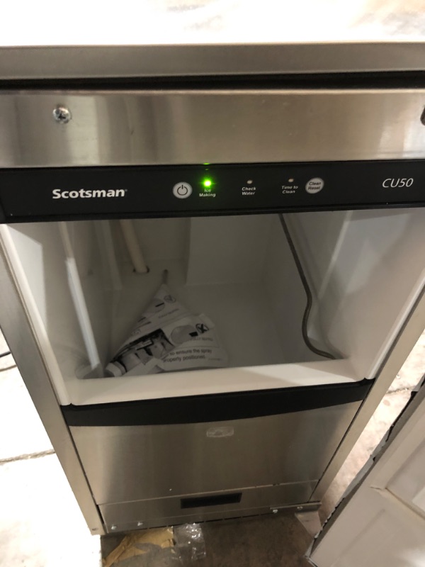 Photo 8 of **PARTS ONLY** Scotsman CU50GA-1 Undercounter Gourmet Cube-Style Ice Maker with Bin, Stainless Steel, 115-Volts, NSF