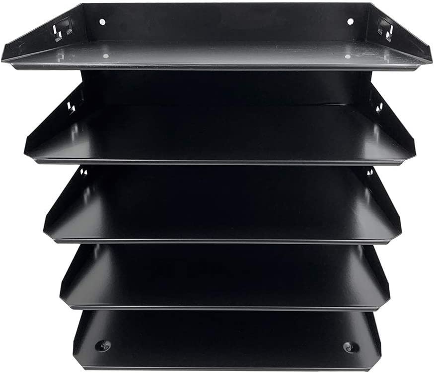 Photo 1 of Huron Horizontal 5 Slot Steel Desk Organizer, Black Steel
