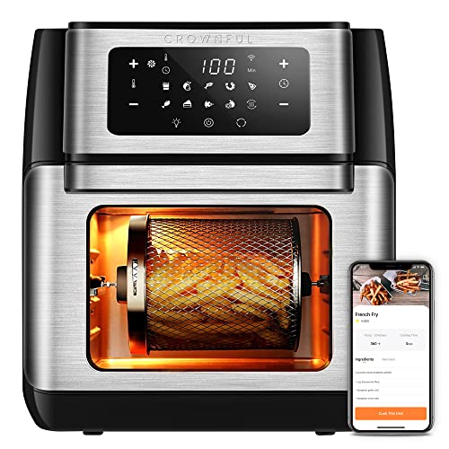 Photo 1 of CROWNFUL Smart Air Fryer, 10.6 Quart Large WiFi Convection Toaster Oven Combo with Rotisserie & Dehydrator, Works with Alexa & Google Assistant, Acces
