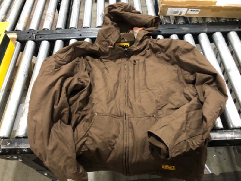 Photo 2 of DEWALT Unisex Heated Heavy Duty Work Coat Tobacco with Battery & Charger 2XL
