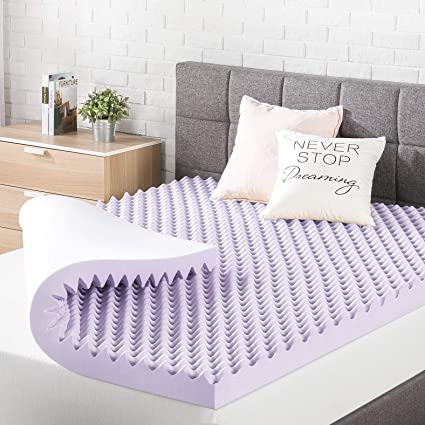 Photo 1 of 3 Inch Egg Crate Memory Foam Mattress Topper with Soothing Lavender Infusion, CertiPUR-US Certified, Twin