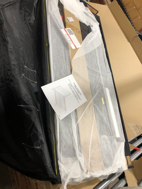 Photo 1 of 
--INCOMPLETE-- Queen Size Platform Bed Frame with Button Tufted Headboard, Faux Leather Upholstered Mattress Foundation, Wooden Slat Support, No Box Spring Needed, Black--HEADBOARD ONLY