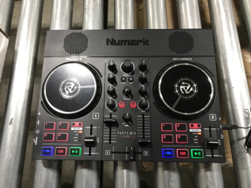 Photo 2 of Numark Party Live DJ Controller Set with Lights Speakers Mixer for Serato Lite and Algoriddim Djay Pro AI
