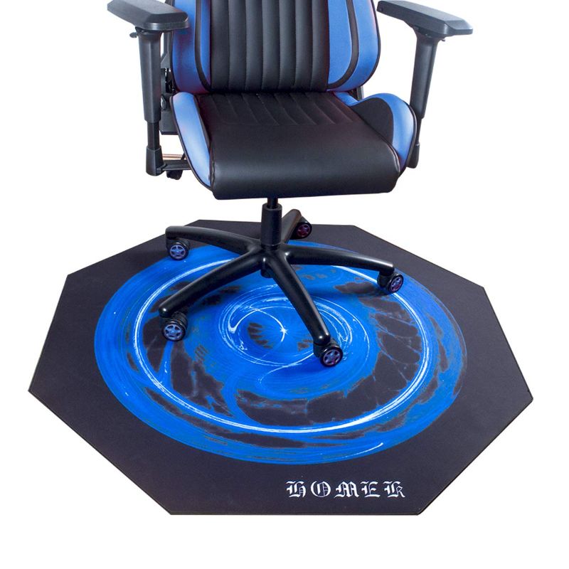 Photo 1 of HOMEK Gaming Chair Floor Mat, 47” x 47” Computer Chair Mat for Hardwood Floor, Anti-Slip Gaming Floor Mat Protector for Wood Floor, Noise Cancelling Desk Chair Mat for Office, Home, Gaming Space Blue