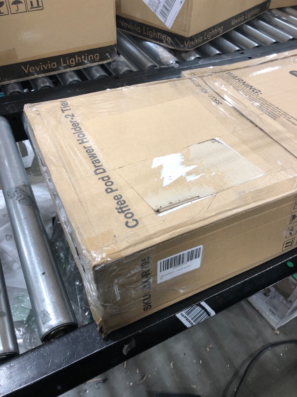 Photo 1 of Coffee Pod Drawer K Cup Organizer 2-Tier Coffee Pod Storage Holder with Drawer Baskets 72 Capacity Coffee Capsule Storage Organizer Drawer, Industrial Brown and Black 2-Tier Black