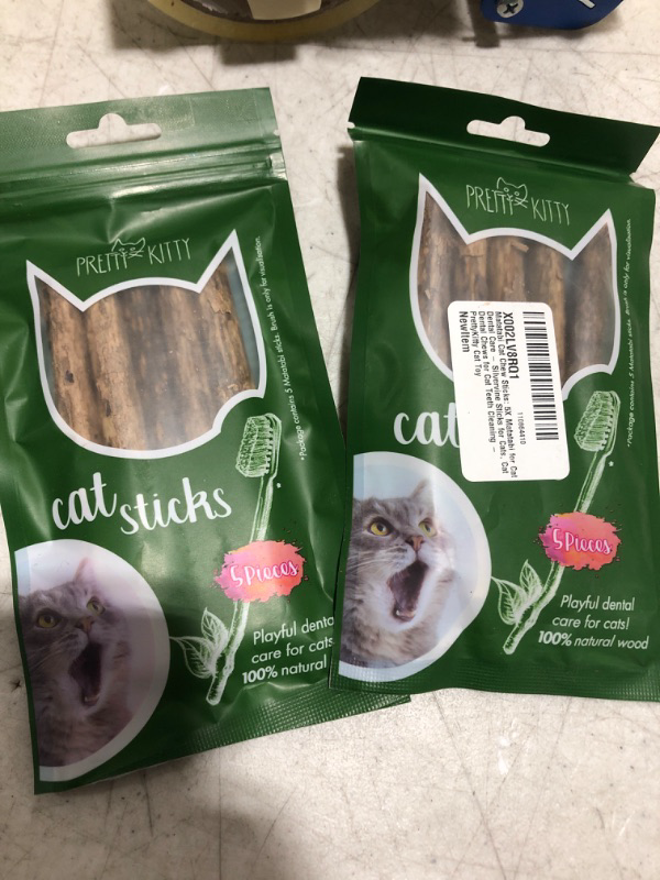 Photo 2 of 2 pack Matatabi Cat Chew Sticks: 5X Matatabi for Cat Dental Care – Silvervine Sticks for Cats, Cat Dental Chews for Cat Teeth Cleaning – PrettyKitty Cat Toy