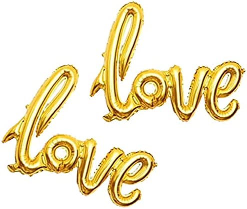 Photo 1 of 2Pcs Gold Love Mylar Foil Balloon