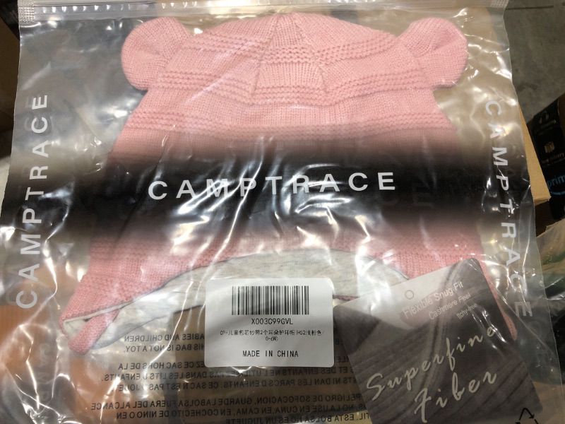 Photo 2 of Camptrace Baby Winter Hat Kids Beanie for Boys Girls Bear Ear Pink 0-6 Months