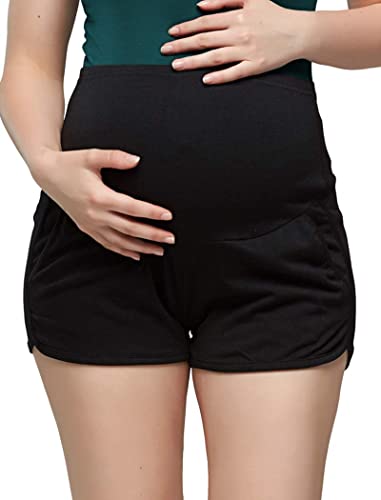 Photo 1 of Ecavus Women's Maternity Shorts Pants Leisure Comfort Sports Pregnancy Casual Shorts - Sm