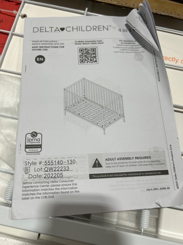Photo 1 of Delta Children Heartland 4-in-1 Convertible Crib - Greenguard Gold Certified, Bianca White 4-in-1 Crib Bianca White