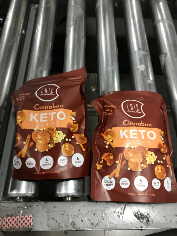 Photo 2 of ChipMonk Keto Cookie Bites – Delicious, Low Carb, Diabetic Friendly, 1g Net Carb, Gluten Free, Sugar Free Keto Bites Sweetened with Allulose & Monk Fruit (CinnaBun, 2 Pouches (16 Bites)) CinnaBun 6 Ounce (Pack of 2) EXP 6/2023