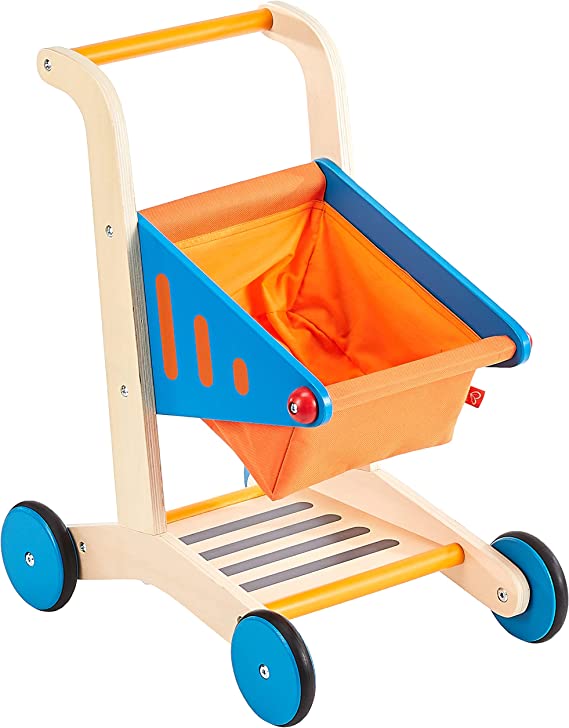 Photo 1 of Award Winning Hape Kid's Wooden Shopping Cart Multi, L: 16.9, W: 11.8, H: 19.8 inch
