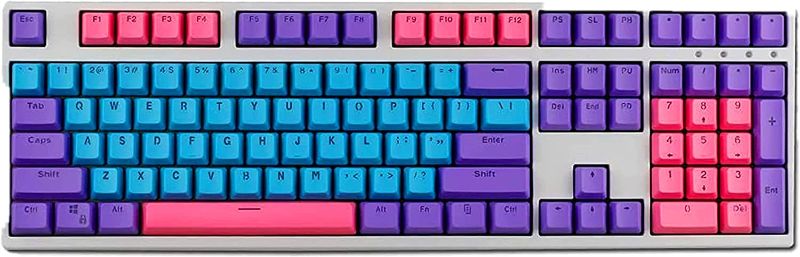 Photo 1 of 108 Key OEM Profile PBT Keycap Shine Throgh Keycaps Set for 61/87/104/108 Mechanical Keyboard (Joker-Color Keycaps)
