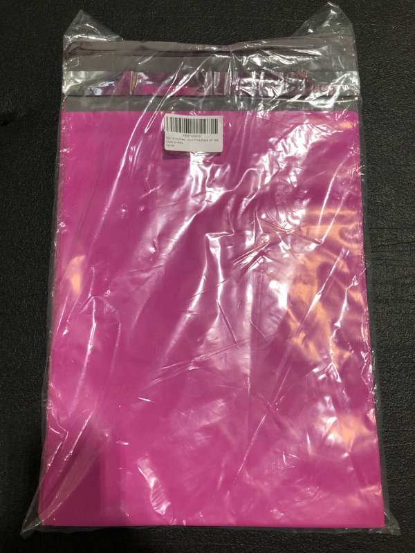 Photo 2 of 10 x 13 INCH POLY MAILER. HOT PINK. PACK OF 100. 