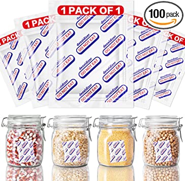 Photo 1 of 100 Pack 500cc Individually Wrapped Oxygen Absorbers For Food Storage ( 1 Pack Of 1 ) O2 Absorbers Food Grade Oxygen Absorbers for Long Term Food Storage
