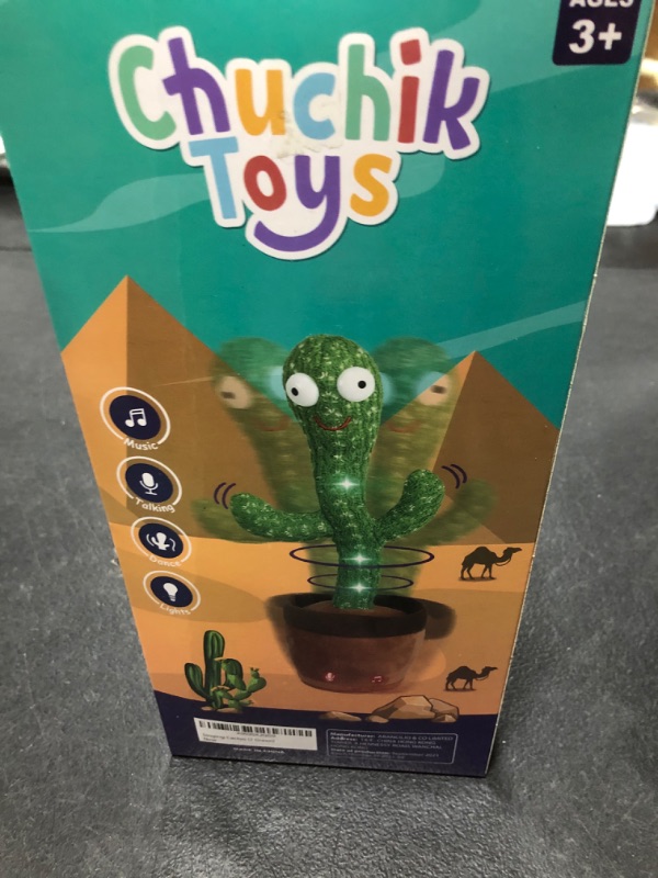 Photo 1 of Chuchik Dancing Talking Cactus Toy for Babies – 60 Songs the Singing Cactus Toy with 3 Changeable Outfits – Plush Wiggle Dancing Talking Repeating Mimicking Cactus Toy with Glowing LED Lights (2 Pack) 