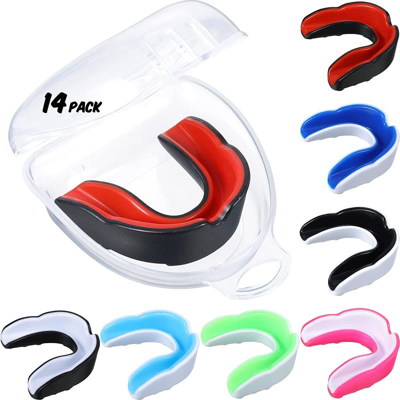 Photo 1 of 14 Pack Kids Youth Sports Mouth Guard, Multicolor Mouthguard for Boys Girls Football Basketball Boxing Athletic Mouthguard for MMA Hockey Lacrosse Taekwondo Karate 