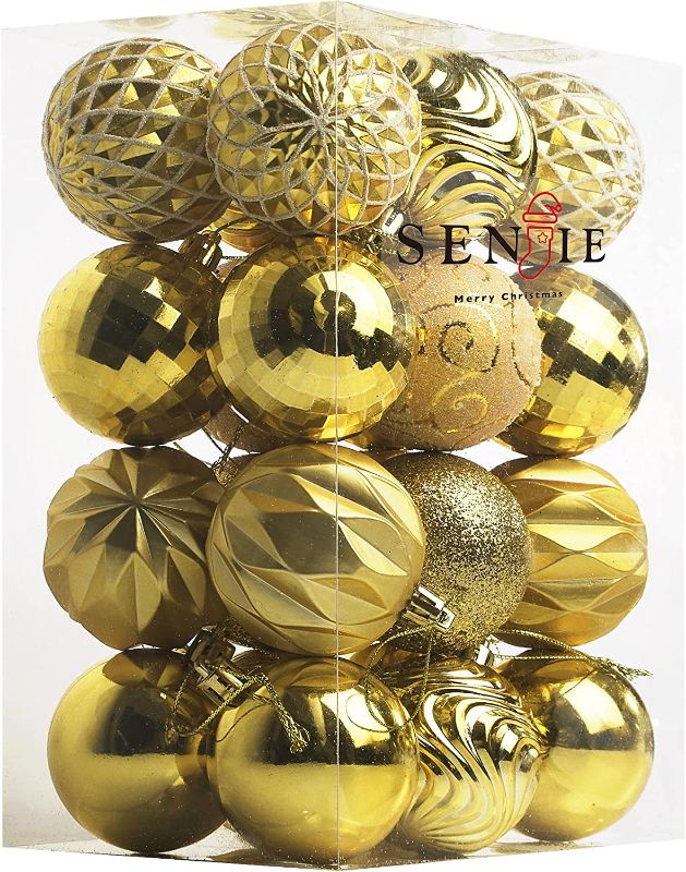 Photo 1 of 
Christmas Balls Ornaments,Plastic Christmas Ornaments Balls,Gold Shatterproof Decorations Balls for Xmas Trees of 24 pcs