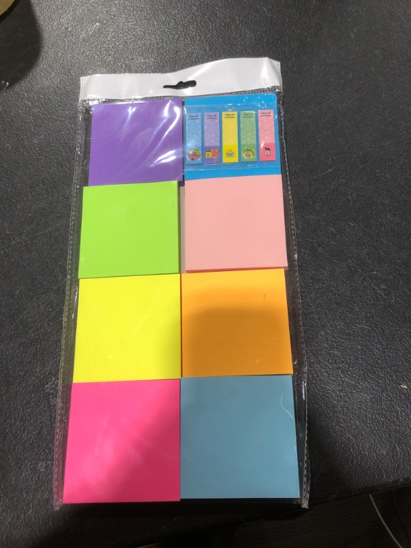 Photo 1 of (8 Pack) Sticky Notes 3 x 3 in , 8 Colors Post Self Sticky Notes Pad Its , Bright Post Stickies Colorful Sticky Notes for Office, Home, School, Meeting, 84 Sheets/pad