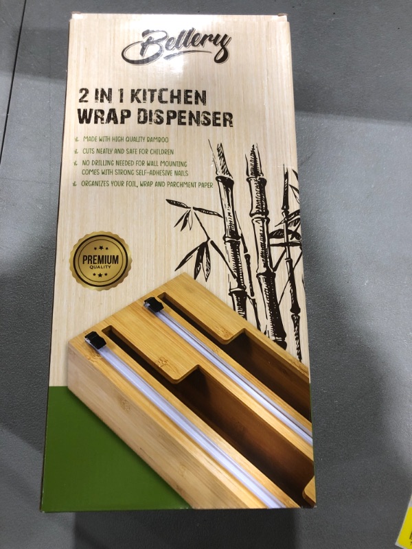 Photo 1 of 2 IN 1 BAMBOO KITCHEN WRAP DISPENSER 