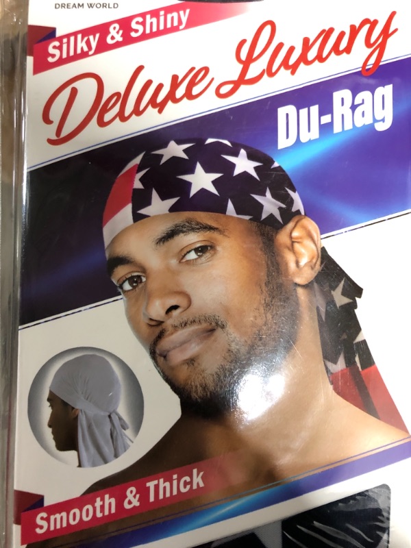 Photo 1 of Dream Deluxe Du-Rag US Stars and Stripes 3 pack Smooth & Thick, Stretchable, Wrinkle Free, 100% Polyester 