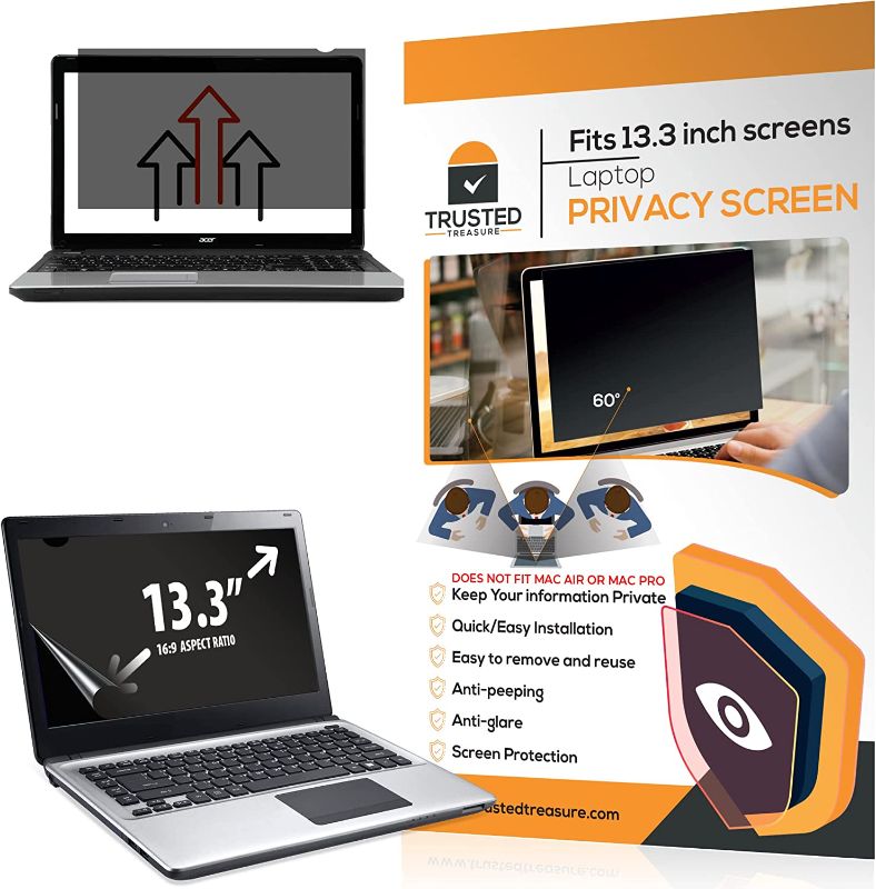 Photo 1 of Laptop Privacy Screen 13.3 inch - Our Privacy Screen Laptop Fits 13.3 inch Screens 16:9 Ratio - Protect Your Private Information While at Work or in Public  - Anti Glare Screen Protector