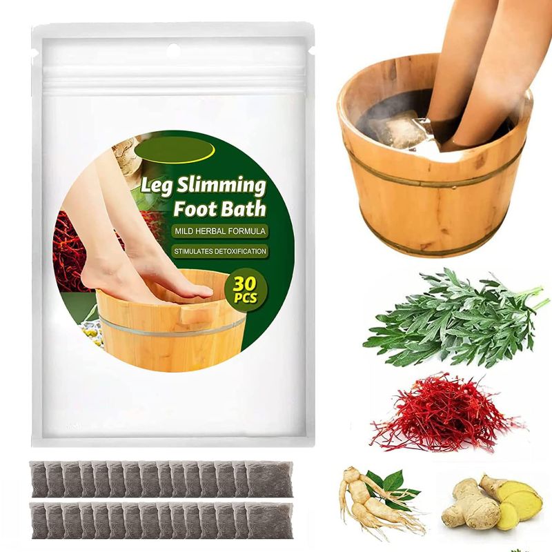 Photo 1 of 30PCS Lymphatic Drainage Ginger Foot Soak, Leg Slimming Foot Bath Bag,Wormwood,Enhance immunity and improve sleep Natural Mugwort Herb Foot Soak,Detox Foot Care Spa Relax for Muscles Foot Pain Relief 