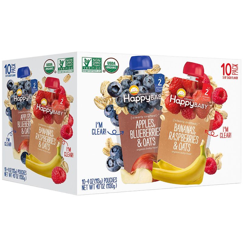 Photo 1 of 10 PACK 4 OZ BABY FOOD VEGETABLE AND FRUIT ORGANIC POUCHES *EXPIRES SOON! JAN 23 2023*