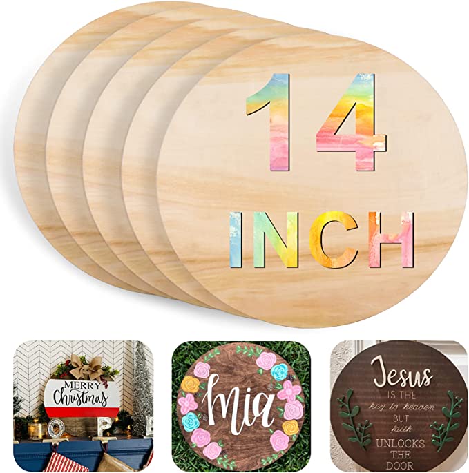 Photo 1 of 1Pcs 14 inch Wood Circle Crafts, 0.48 inch Thick, Blank Unfinished Wood Circle, Round Wood Disk Paintings, Family Signs, Parties, Holiday Decorations
