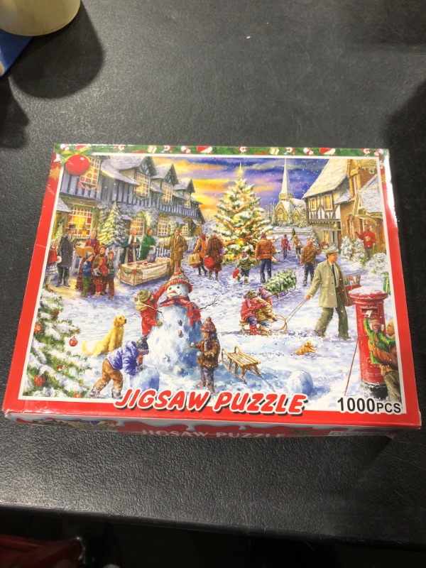 Photo 2 of 1000 Piece Winter Holiday Jigsaw Puzzles for Adults Kids - Christmas Eve Gift Family Decorations - Educational Intellectual Gift Fun Game DIY Home Decor---NEW FACTORY SEALED
