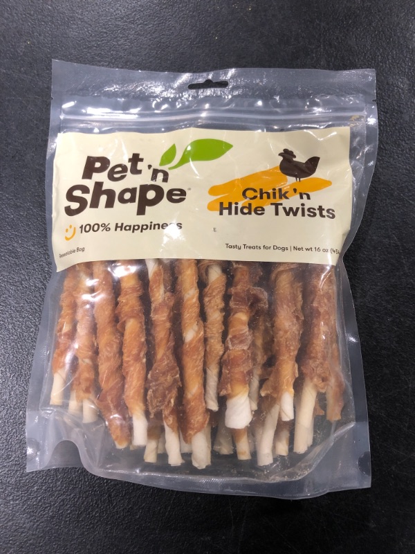 Photo 2 of Pet 'n Shape Chik 'n Hide Twists – Chicken Wrapped Rawhide Natural Dog Treats, Small, 16 oz Chicken 1 Pound (Pack of 1)--EXP 04/02/2024