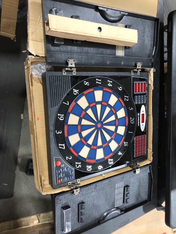 Photo 4 of **parts only** WIN.MAX Electronic Dart Board Cabinet Set, Soft Tip Darts Board with LED Electronic Scoreboard for Darts, up to 16 Players , 38 Games and 211 Variations, 12 Darts Included
