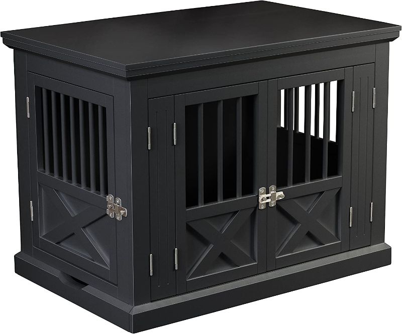 Photo 1 of zoovilla Merry Products Triple Door Medium Dog Crate, Dog Kennel, Dog Cage Triple Door Crate Black Medium