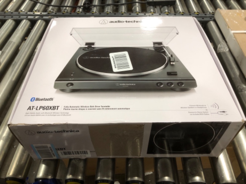 Photo 1 of Audio-Technica AT-LP60XBT-BK Fully Automatic Bluetooth Belt-Drive Stereo Turntable, Black, Hi-Fi, 2 Speed, Dust Cover, Anti-Resonance, Die-cast Aluminum Platter Black Wireless Turntable