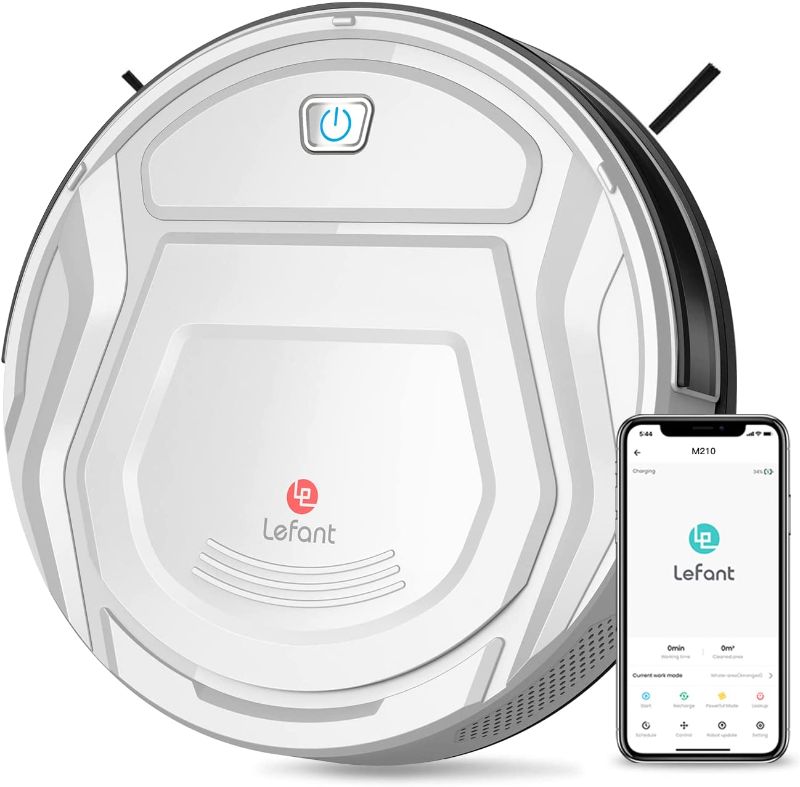 Photo 1 of Lefant Robot Vacuum Cleaner, Tangle-Free, Strong Suction, Slim, Low Noise, Automatic Self-Charging, Wi-Fi/App/Alexa Control, Ideal for Pet Hair Hard Floor and Daily Cleaning, M210 
