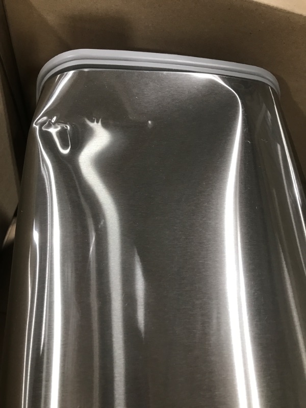 Photo 3 of  Rectangular Trash Can, 13 Gal, Silver Trim