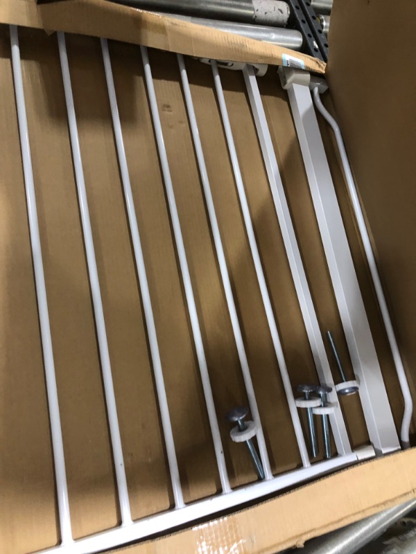 Photo 1 of BalanceFrom Easy Walk-Thru Safety Gate for Doorways and Stairways with Auto-Close/Hold-Open Features, Multiple Sizes, White 30-inch Tall, No Caps Fits 29.1 - 33.8" Wide
