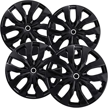 Photo 1 of 15 inch Hubcaps Best for Nissan Rogue - (Set of 4) Wheel Covers 15in Hub Caps Ice Black Rim Cover - Car Accessories for 15 inch Wheels - Snap On Hubcap, Auto Tire Replacement Exterior Cap