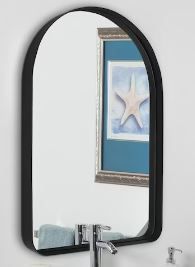 Photo 1 of 20-in W x 30-in H Arch Black Framed Wall Mirror

