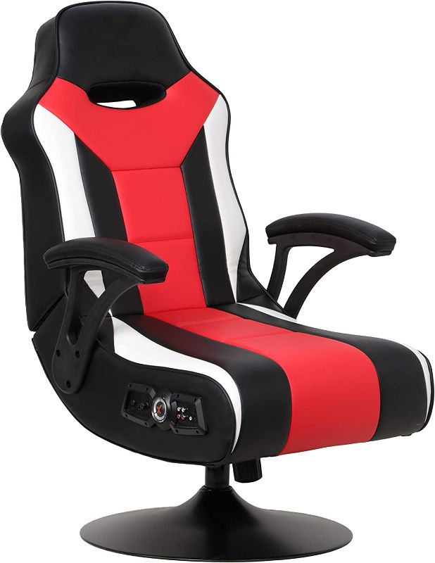 Photo 1 of X Rocker Falcon Pedestal PC Office Gaming Chair, 32" x 25" x 42", Black/Red
