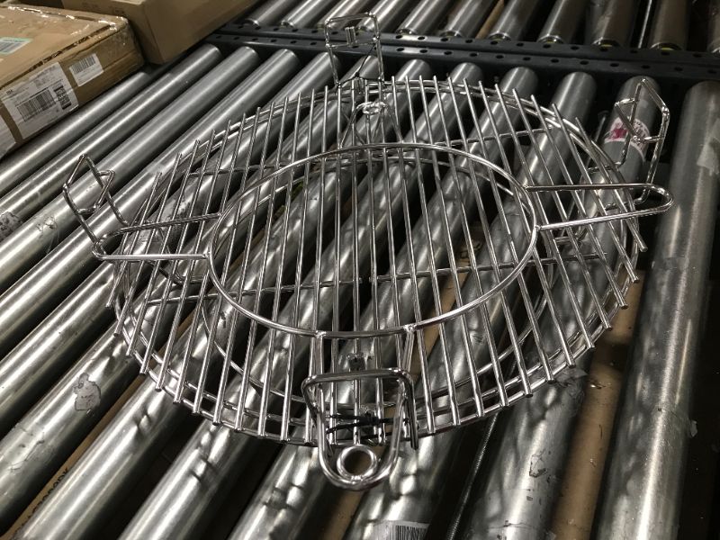 Photo 1 of 18-in Round Stainless Steel Kamado Expander, Multi-level Flexible Cooking Racks for Large Big Green Egg, Kamado Joe Classic, Vision Ceramic Grills, 2 Half Moon Grates, 1 Base Rack, 1 Accessory Rack
