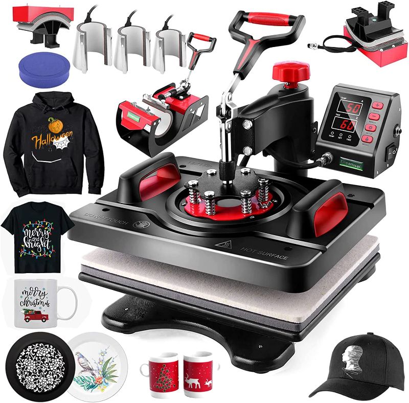 Photo 2 of AKEYDIY 8 in 1 Heat Press Machine Professional Sublimation Machine 12" X 15" Swing Away Shirt Printing Heat Transfer Digital Industrial-Quality Heat Press Machine for T Shirts,Cap,Mug,Plate
