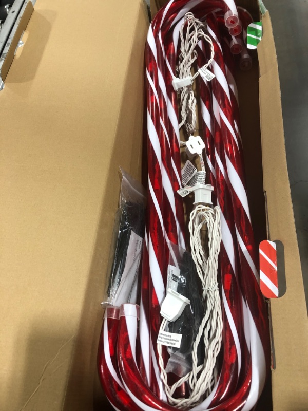 Photo 1 of 26" Christmas Candy Cane Pathway Markers Lights, Set of 20 Pack Christmas Outdoor Decorations Candy Cane Lights for Yard Patio Garden Walkway Indoor Décor Landscape Path Festival Holiday
