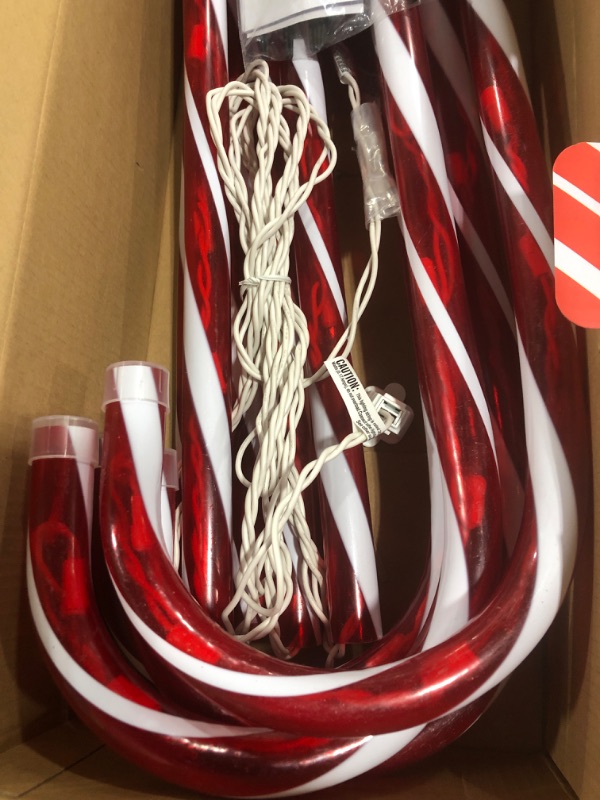 Photo 3 of 26" Christmas Candy Cane Pathway Markers Lights, Set of 20 Pack Christmas Outdoor Decorations Candy Cane Lights for Yard Patio Garden Walkway Indoor Décor Landscape Path Festival Holiday