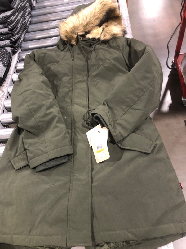 Photo 2 of Levi's Women's Faux Fur Lined Hooded Parka Jacket (Standard and Plus Size) Standard Small Olive