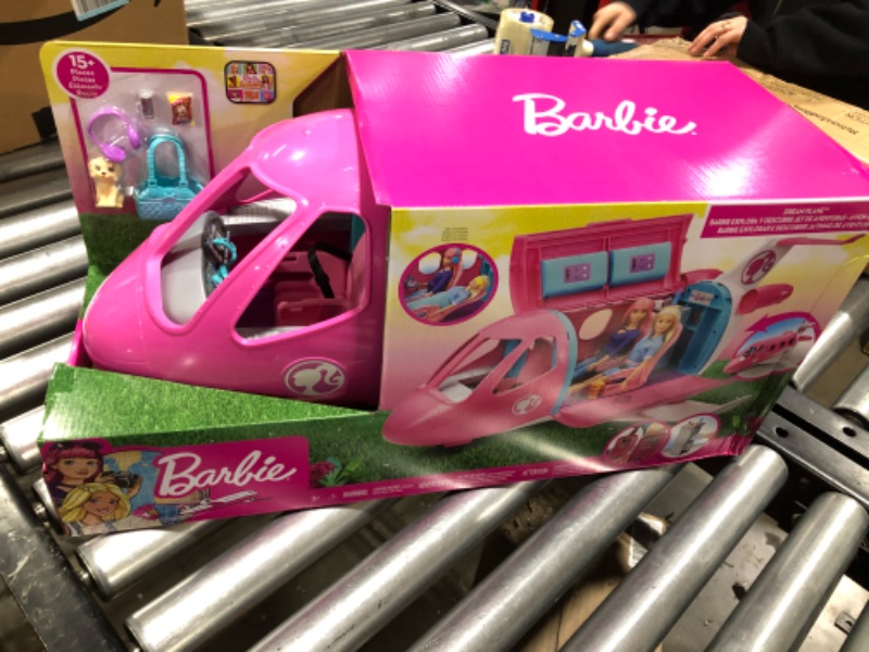 Photo 2 of Barbie Dreamplane Airplane Toys Playset with 15+ Accessories Including Puppy, Snack Cart, Reclining Seats and More Standard